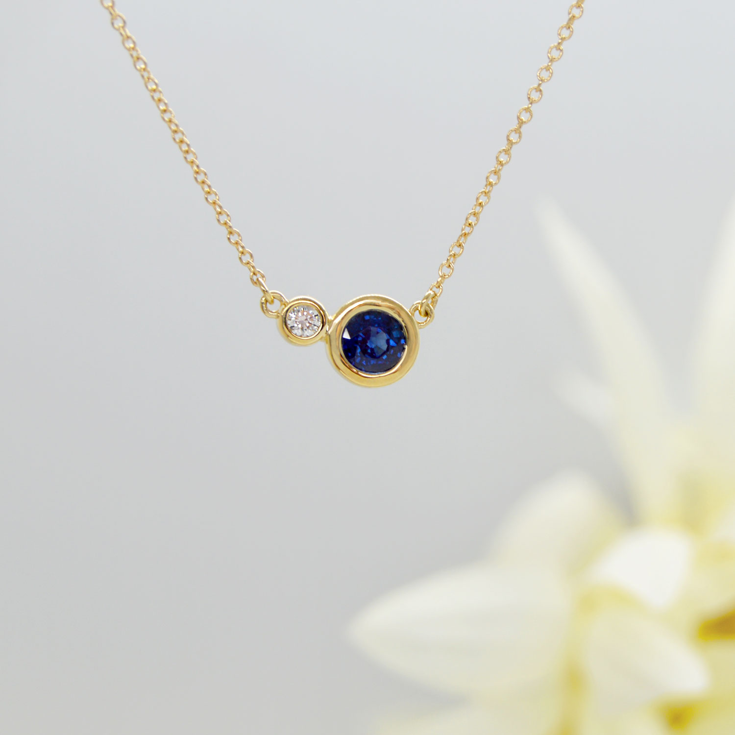 Diamond Asymmetrical initial and bezel necklace – Setra New York