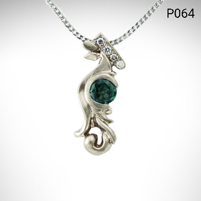 6-20- Birthstones Pendant_alexandrite_whitegold