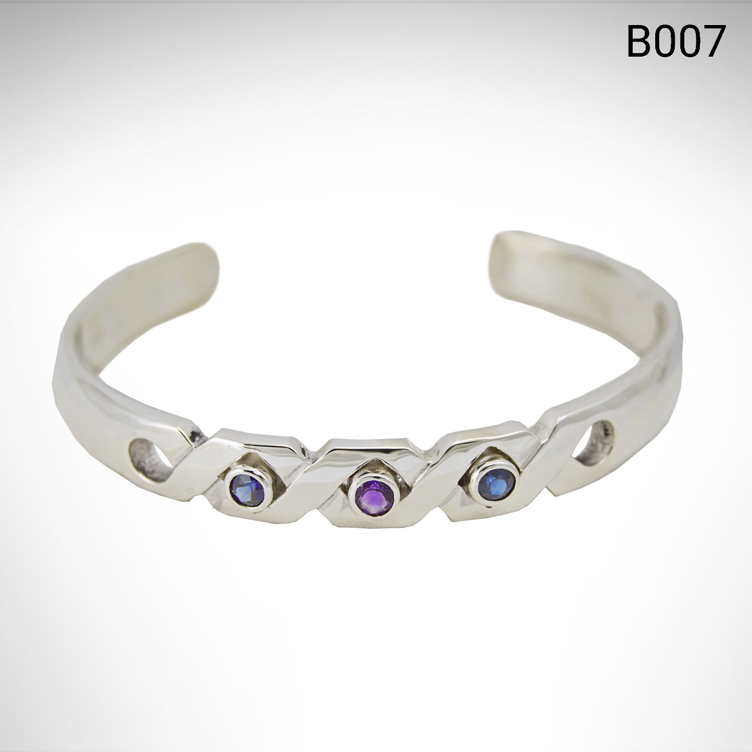 Bracelet_ColoredGemstones_Silver