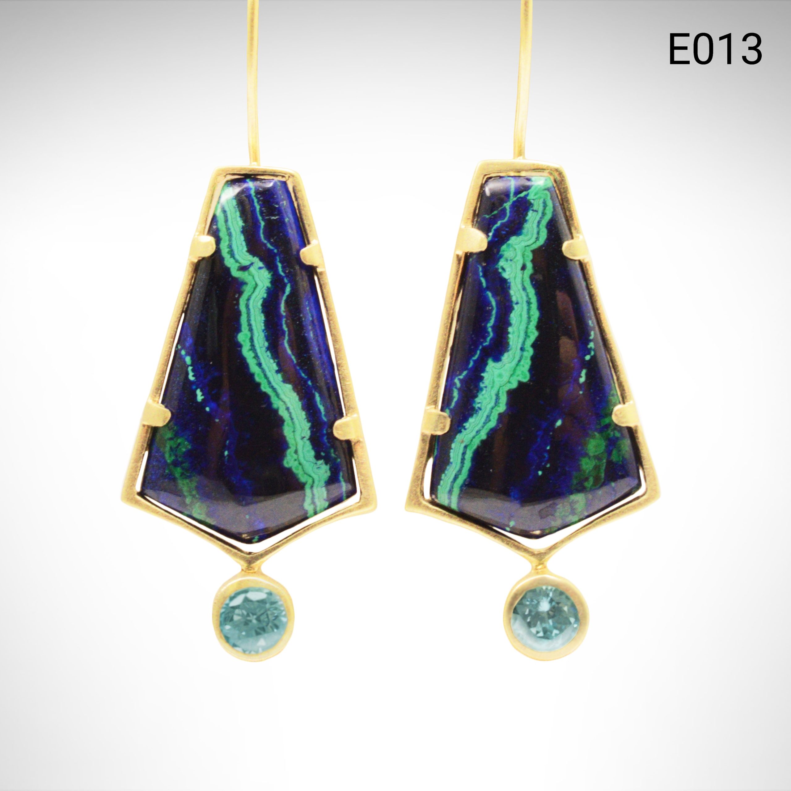 Earrings_MalachiteAzurite_Zircon