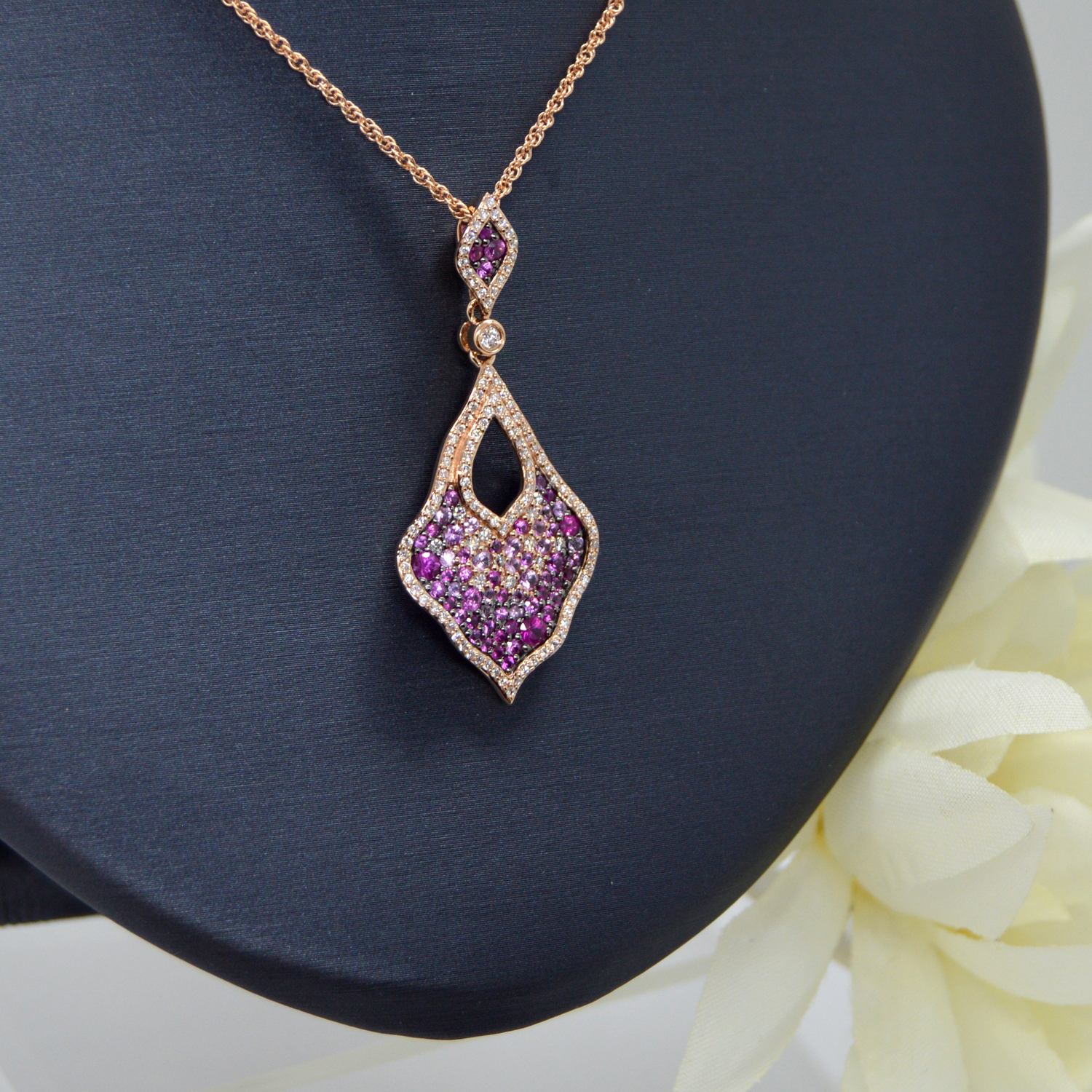 Pink Sapphire and Diamond Necklace by AVAKIAN